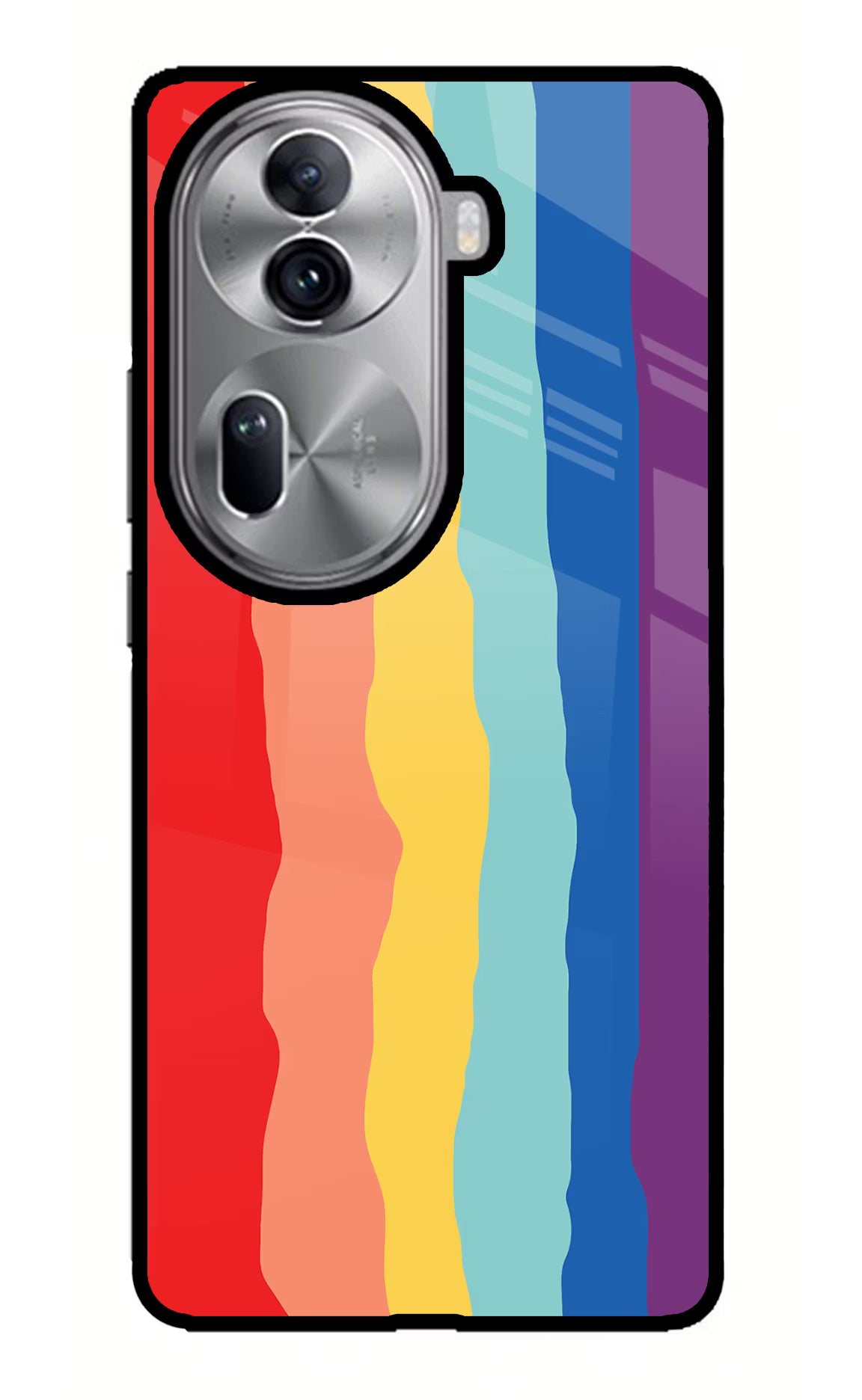 Rainbow Oppo Reno11 Pro 5G Glass Case Back Cover by Casekaro