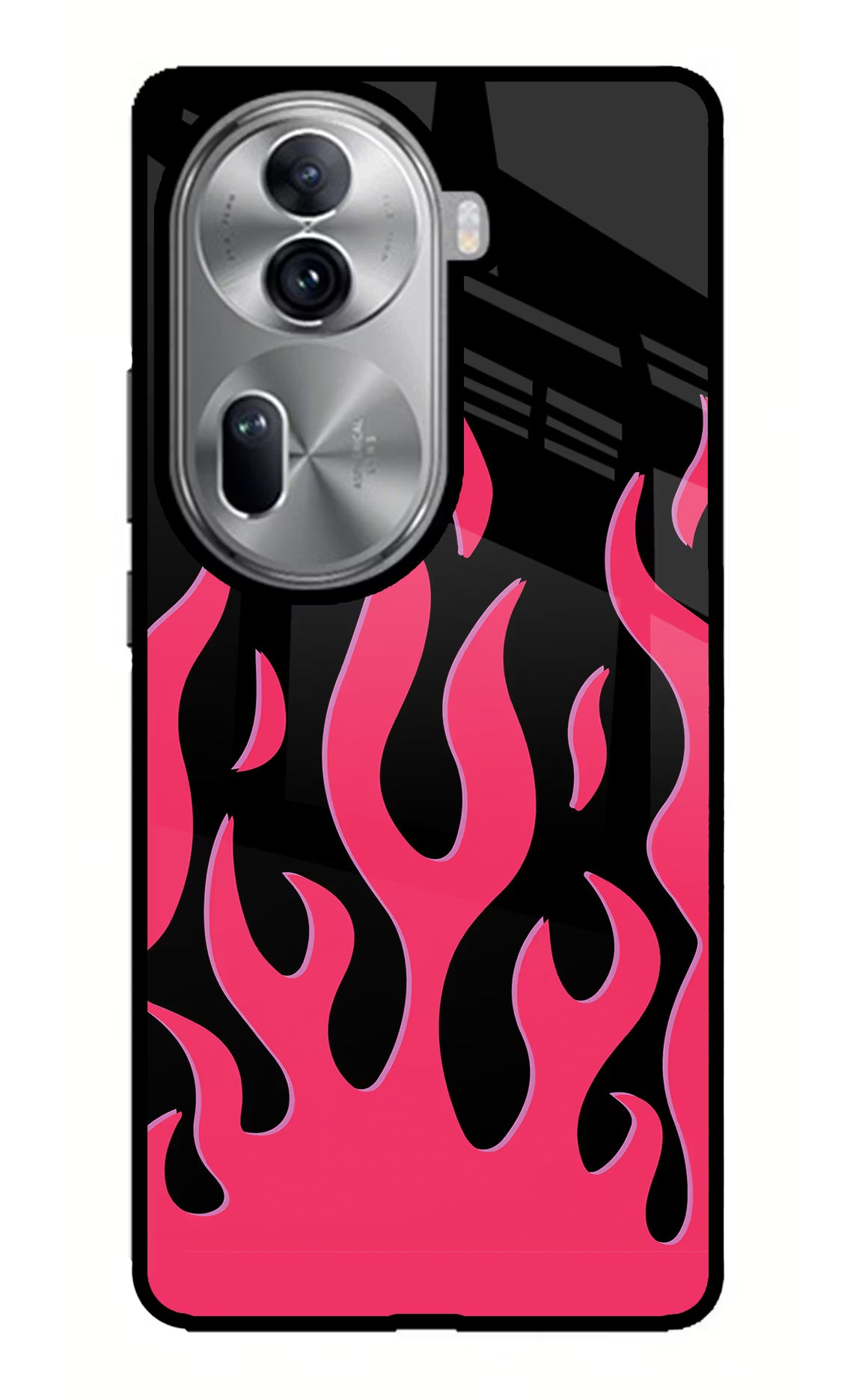 Fire Flames Oppo Reno11 Pro 5G Glass Case Back Cover by Casekaro