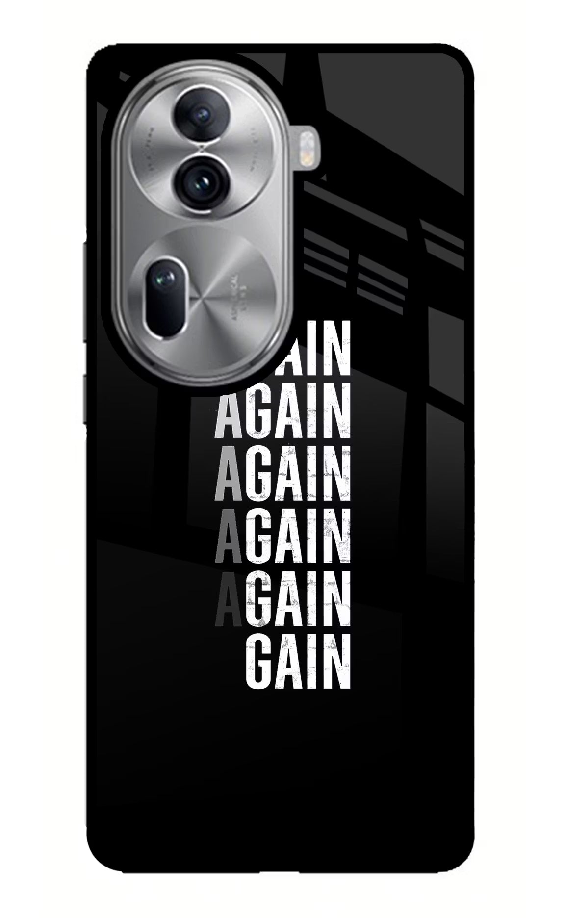 Again Again Gain Oppo Reno11 Pro 5G Glass Case Back Cover by Casekaro
