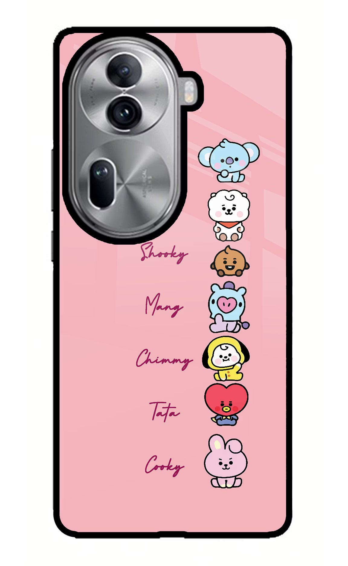 BTS names Oppo Reno11 Pro 5G Glass Case Back Cover by Casekaro