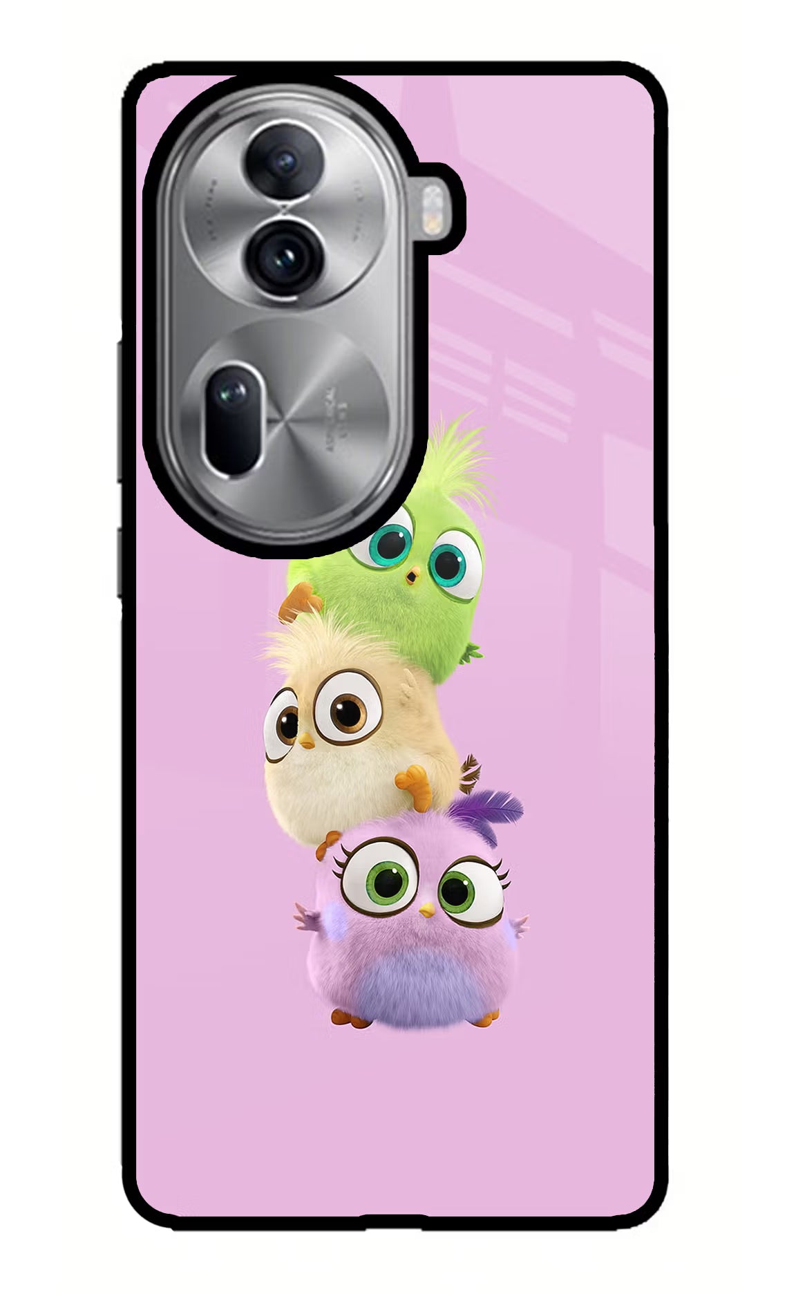 Cute Little Birds Oppo Reno11 Pro 5G Glass Case Back Cover by Casekaro