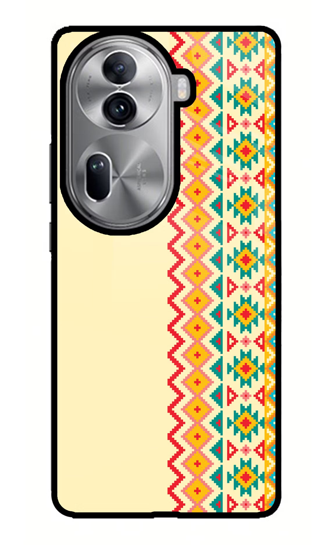 Ethnic Seamless Oppo Reno11 Pro 5G Glass Case Back Cover by Casekaro