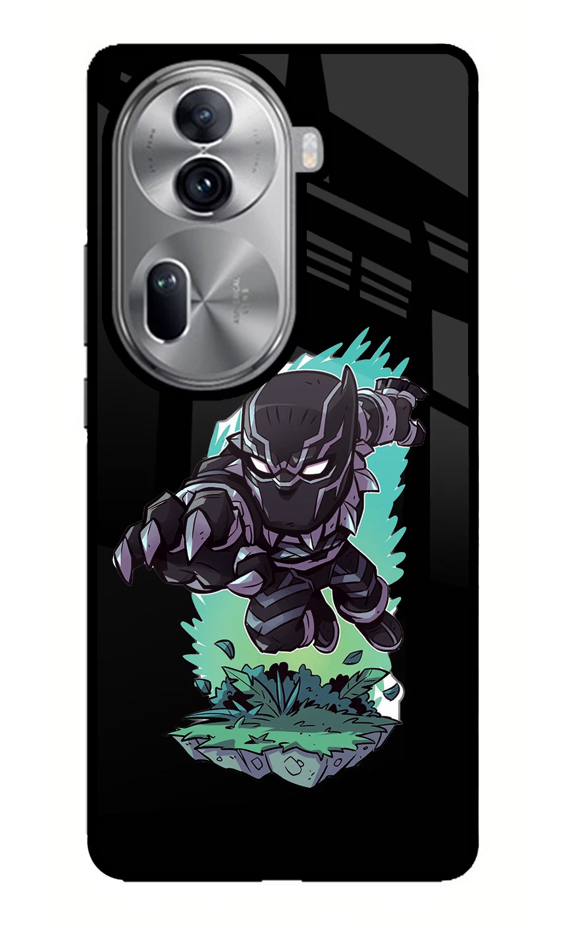 Black Panther Oppo Reno11 Pro 5G Glass Case Back Cover by Casekaro