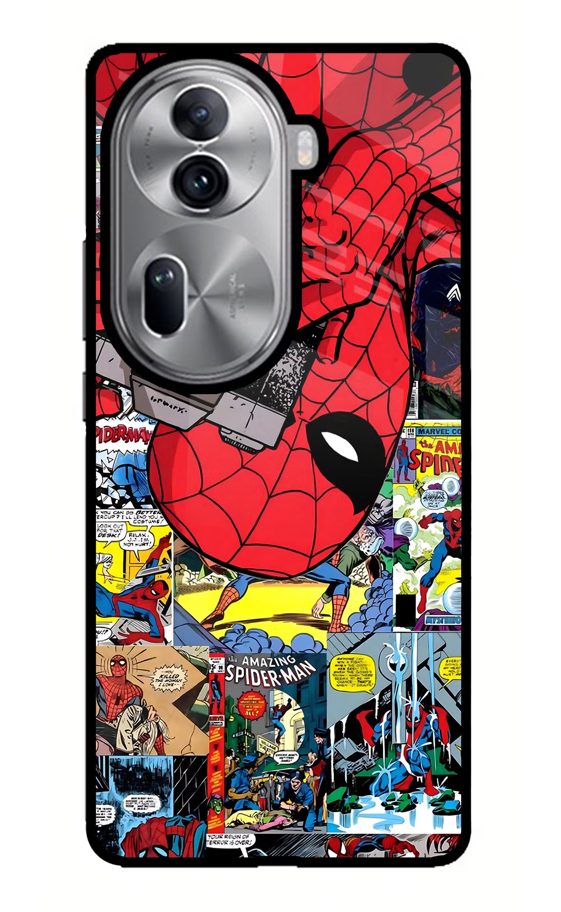 Spider Man Oppo Reno11 Pro 5G Glass Case Back Cover by Casekaro