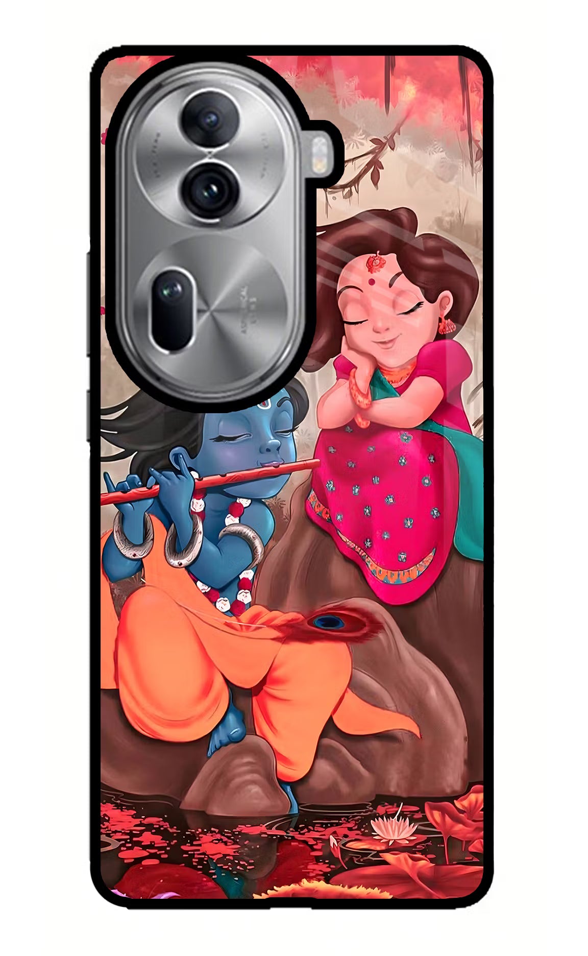 Radhe Krishna Oppo Reno11 Pro 5G Glass Case Back Cover by Casekaro