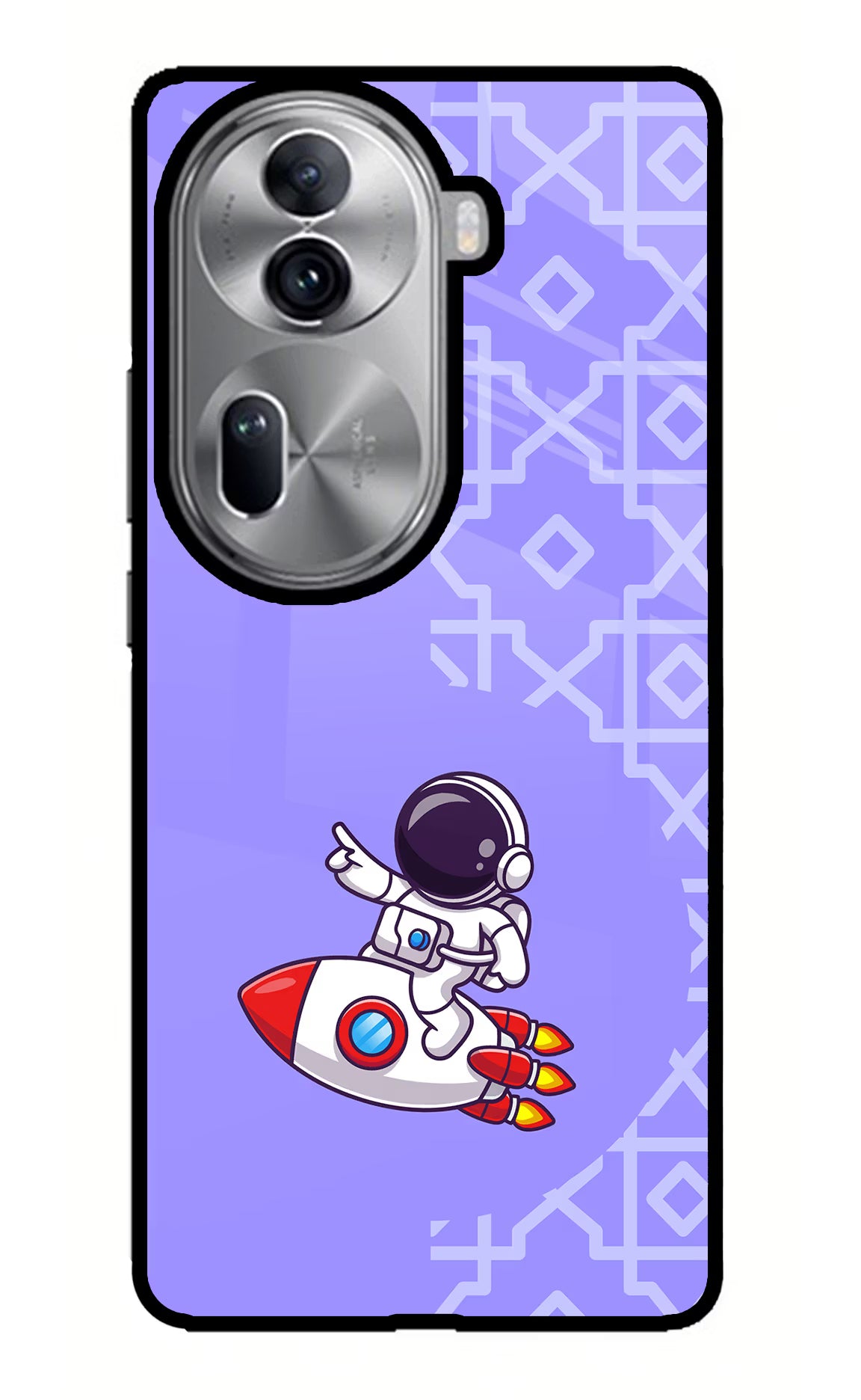 Cute Astronaut Oppo Reno11 Pro 5G Glass Case Back Cover by Casekaro