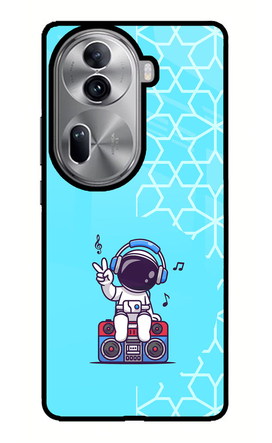 Cute Astronaut Chilling Oppo Reno11 Pro 5G Glass Case
