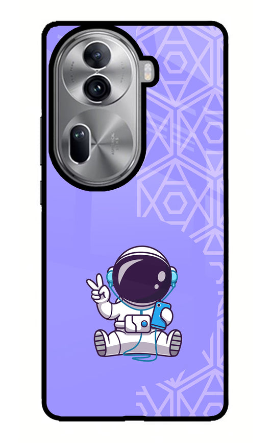 Cute Astronaut Chilling Oppo Reno11 Pro 5G Glass Case