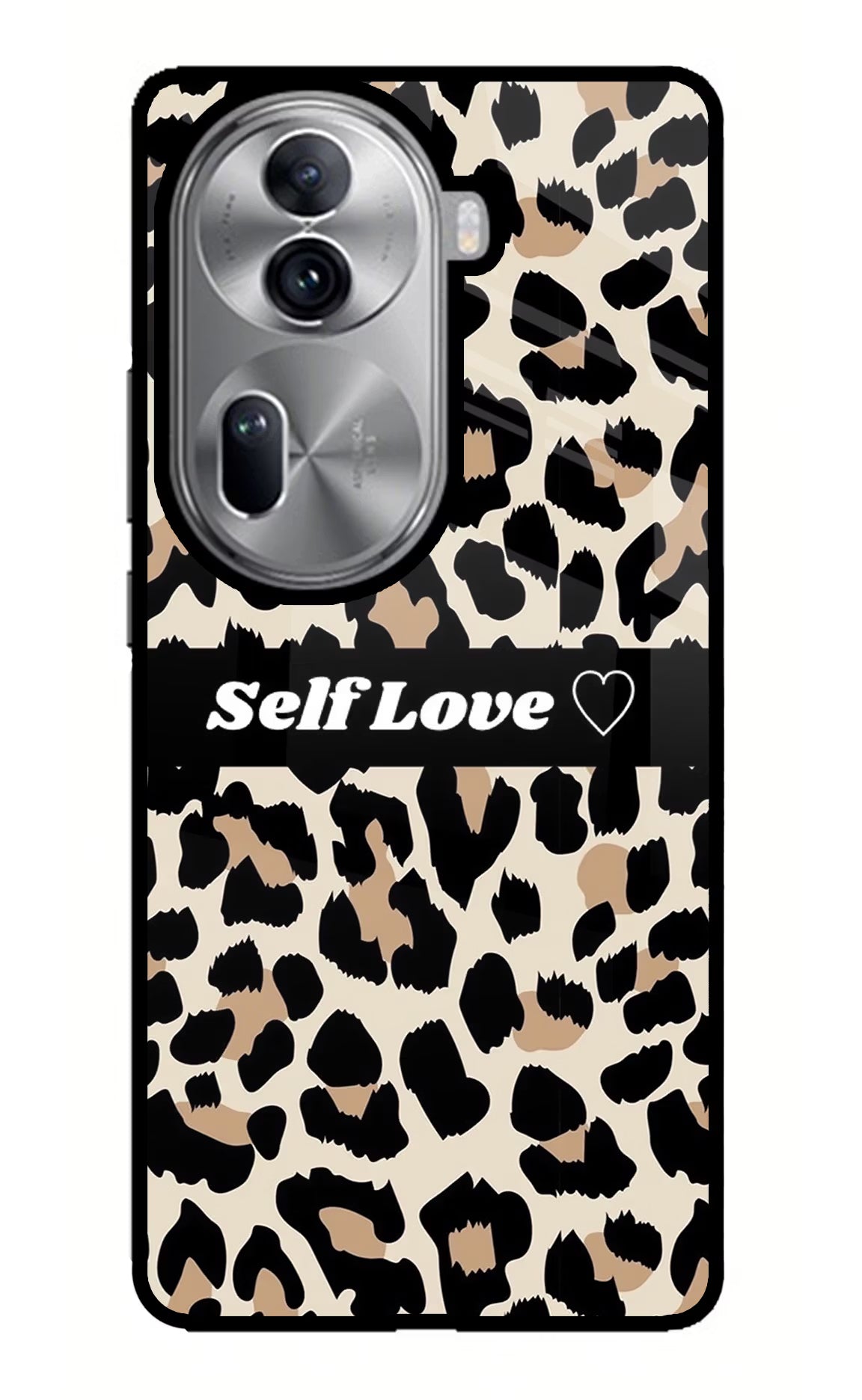 Leopard Print Self Love Oppo Reno11 Pro 5G Glass Case Back Cover by Casekaro