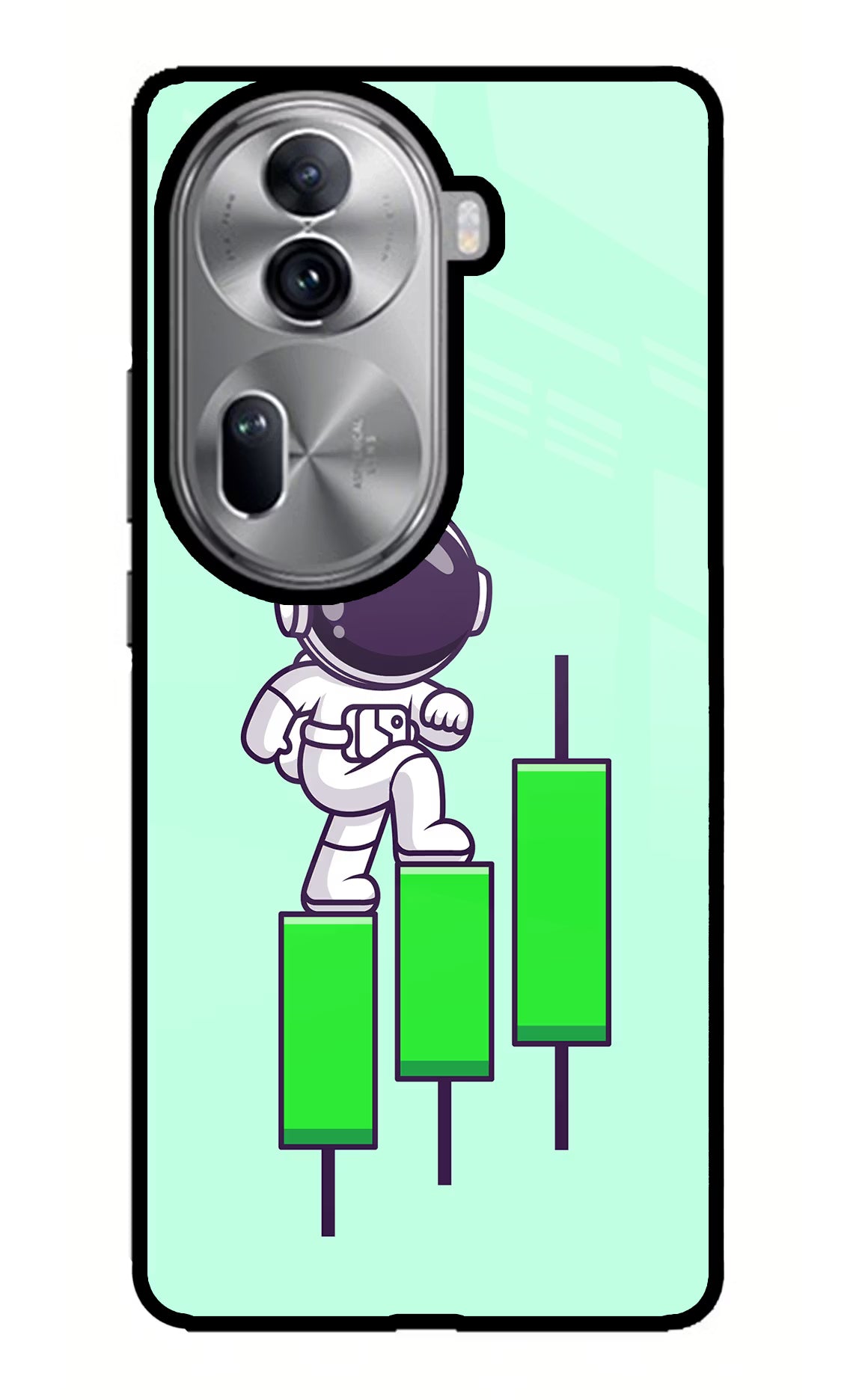 Astronaut Trader Oppo Reno11 Pro 5G Glass Case Back Cover by Casekaro