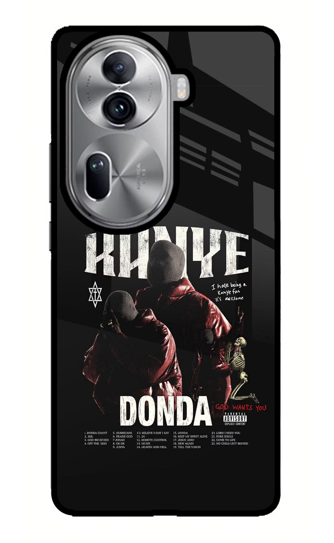 Donda Kanye West Oppo Reno11 Pro 5G Glass Case Back Cover by Casekaro