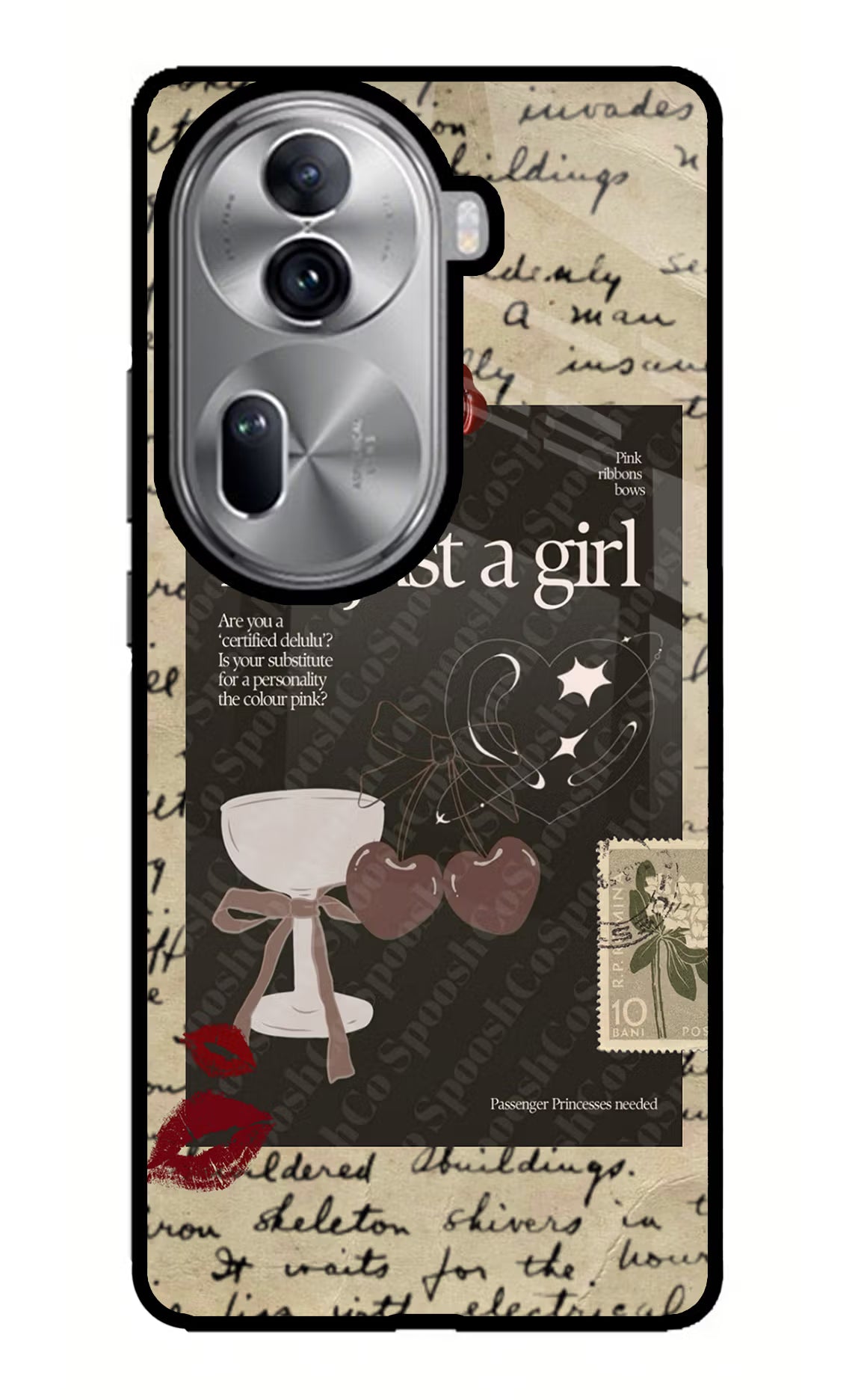 I am just a girl Oppo Reno11 Pro 5G Glass Case Back Cover by Casekaro