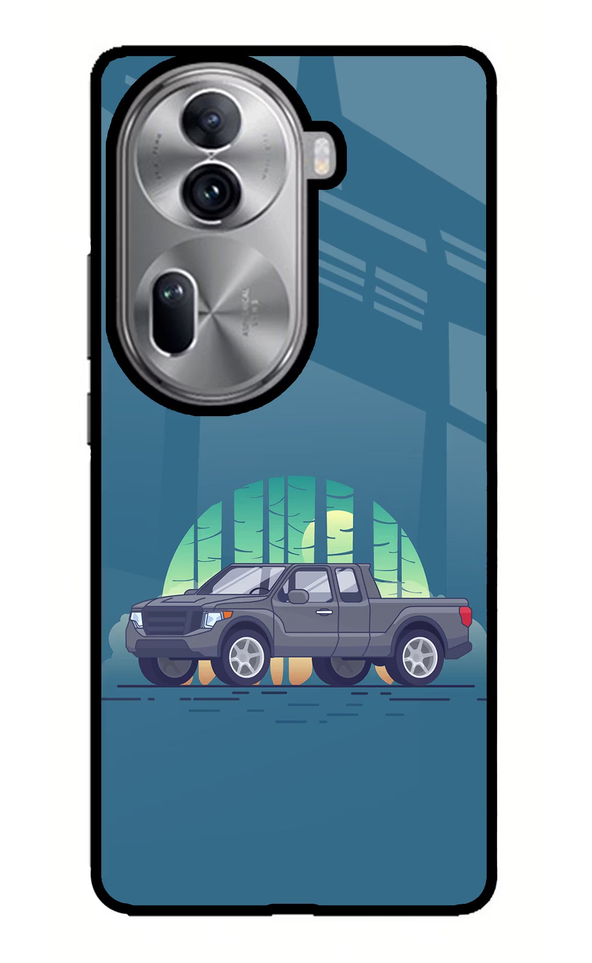 Retro Garage Vibe Oppo Reno11 Pro 5G Glass Case Back Cover by Casekaro