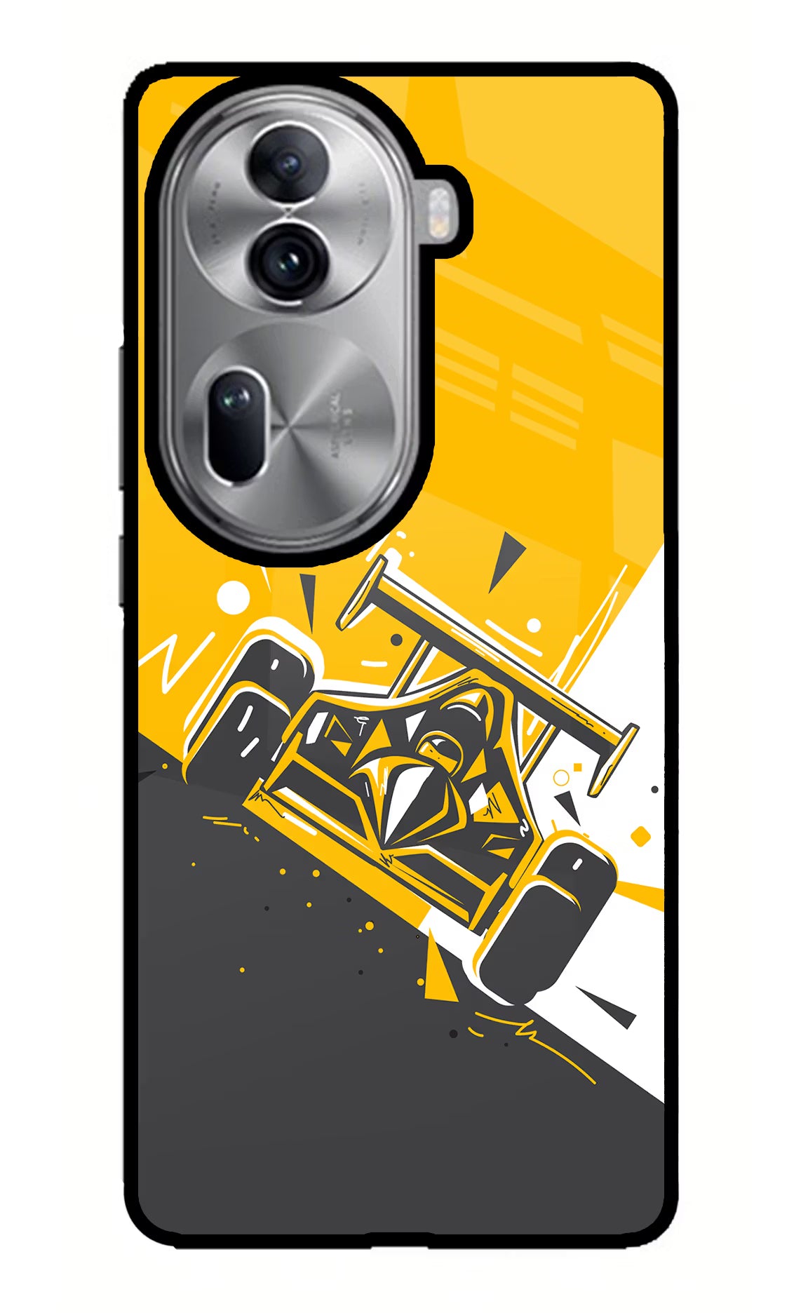 Track King Oppo Reno11 Pro 5G Glass Case Back Cover by Casekaro