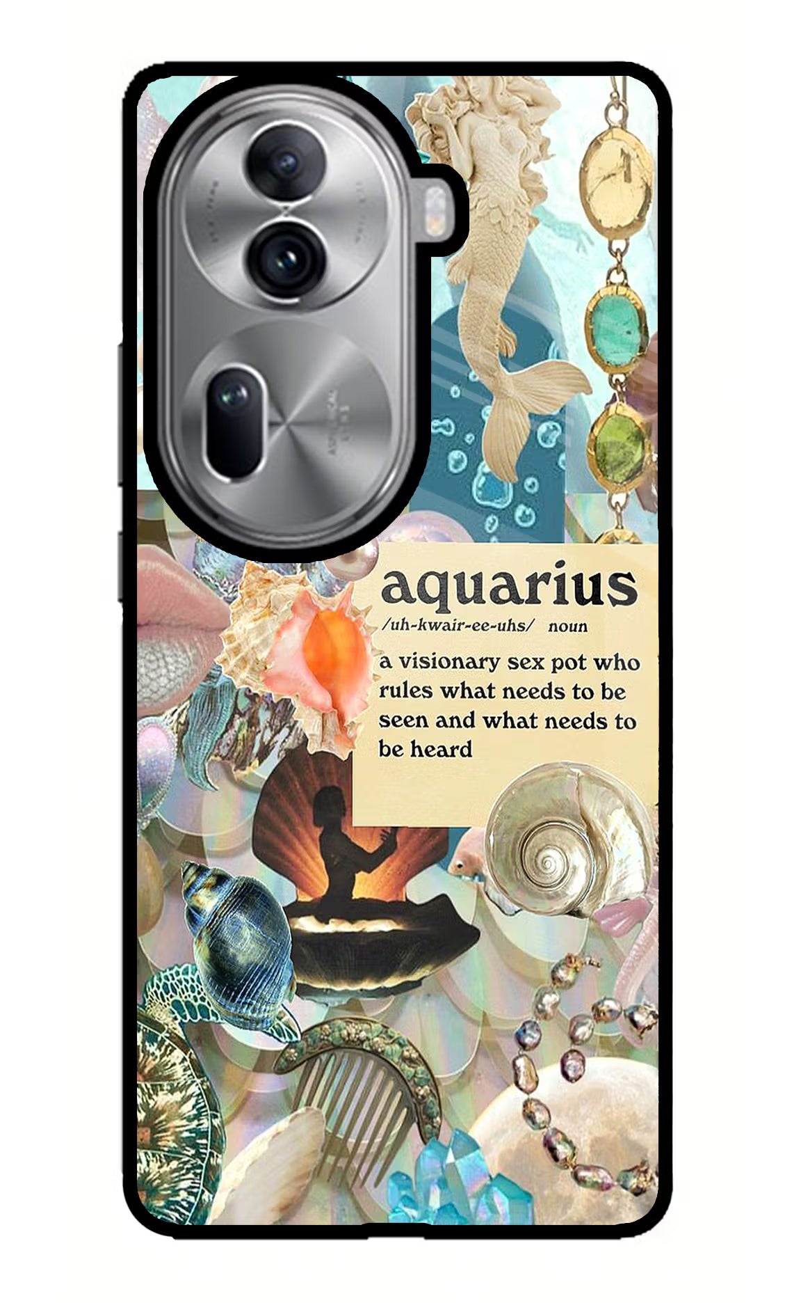 Aquarius Zodiac Oppo Reno11 Pro 5G Glass Case Back Cover by Casekaro