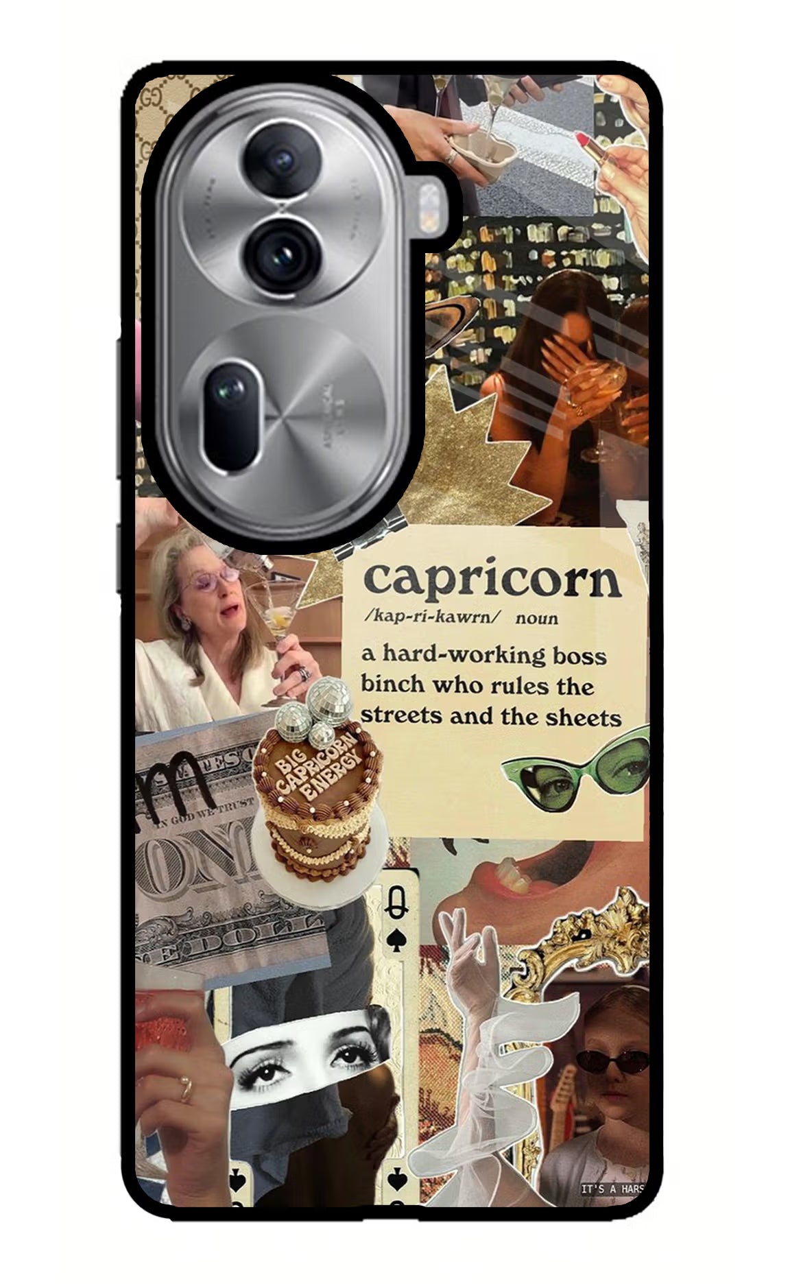 Capricorn Zodiac Oppo Reno11 Pro 5G Glass Case Back Cover by Casekaro