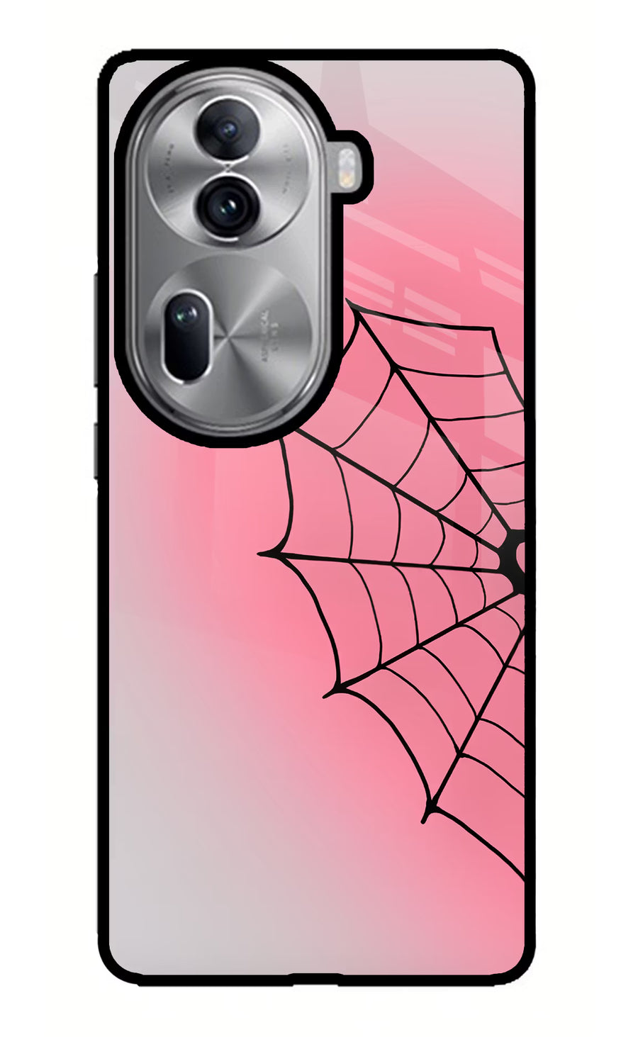 Pink Web Oppo Reno11 Pro 5G Back Cover, Glass case