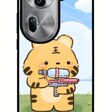 Tiger Treat Oppo Reno11 Pro 5G Glass Case Back Cover by Casekaro