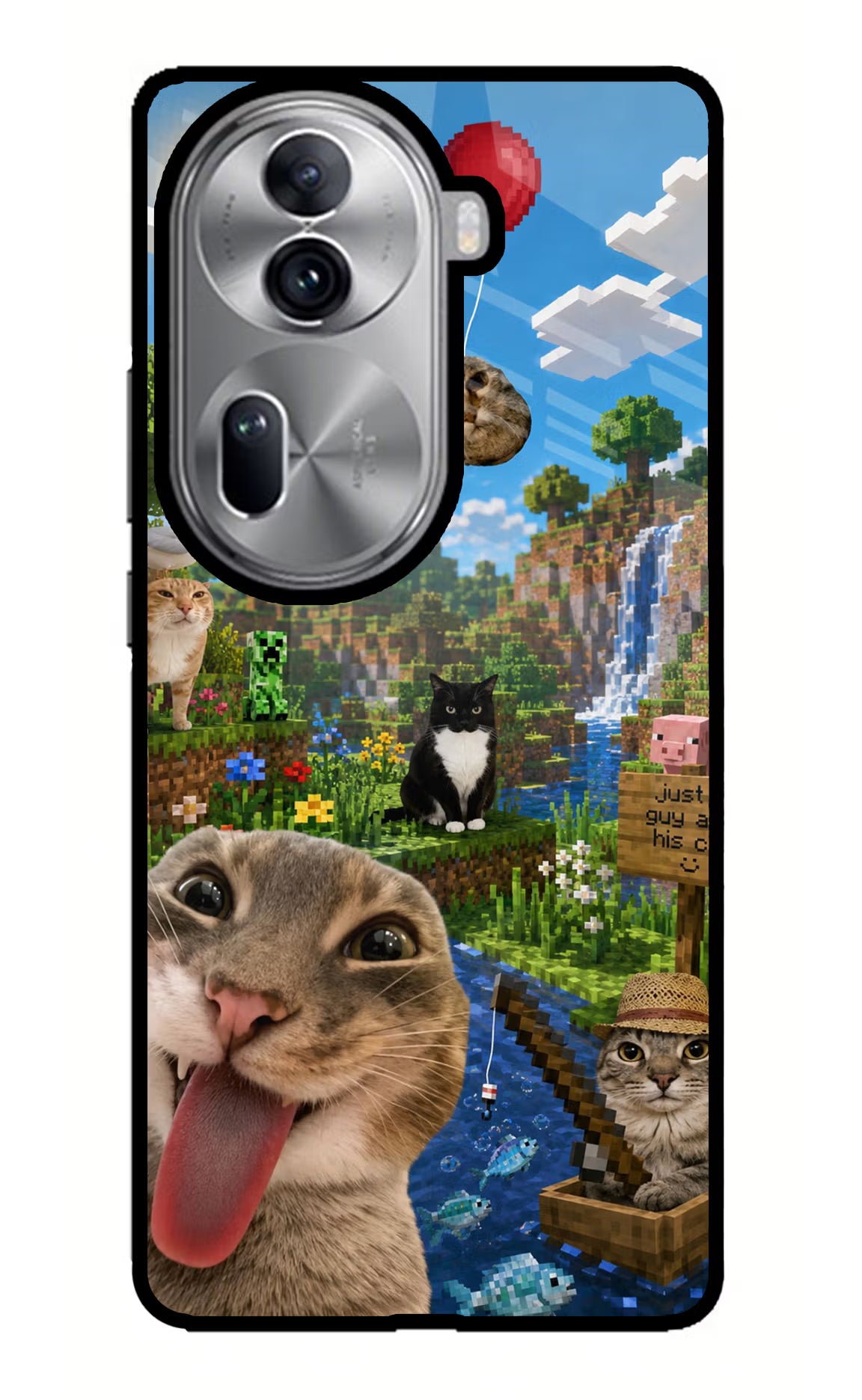 Minecraft Cat Chaos Oppo Reno11 Pro 5G Glass Case
