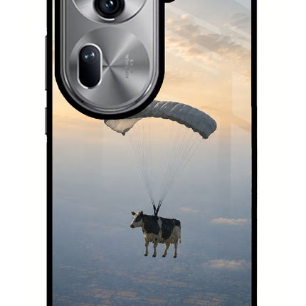 Skydiving Cow Oppo Reno11 Pro 5G Glass Case