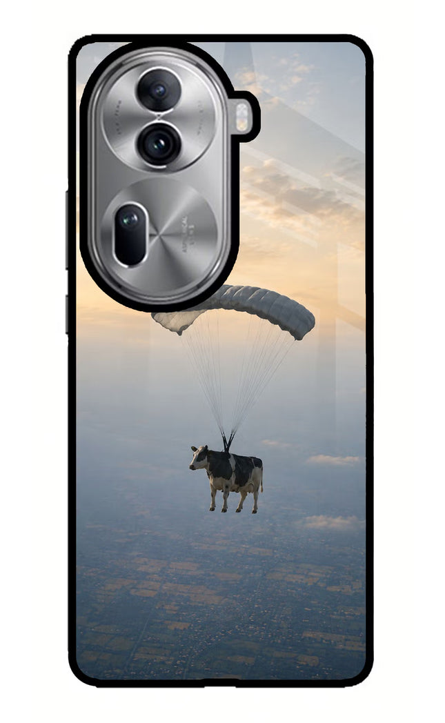 Skydiving Cow Oppo Reno11 Pro 5G Glass Case