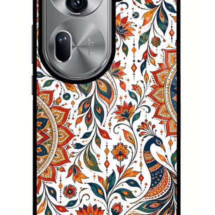 White Mayura Oppo Reno11 Pro 5G Glass Case