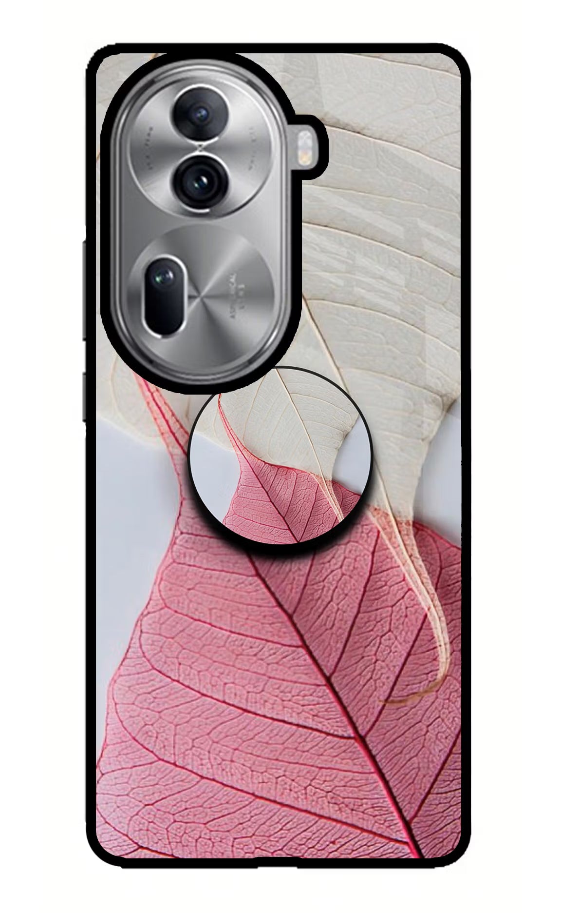 White Pink Leaf Oppo Reno11 Pro 5G Pop Case by Casekaro