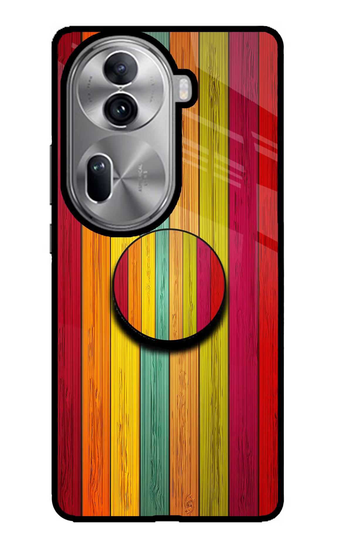 Multicolor Wooden Oppo Reno11 Pro 5G Pop Case by Casekaro