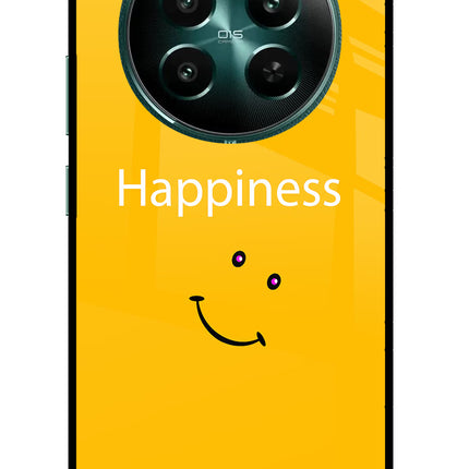 Happiness With Smiley Realme 12+ 5G Glass Case Back Cover by Casekaro