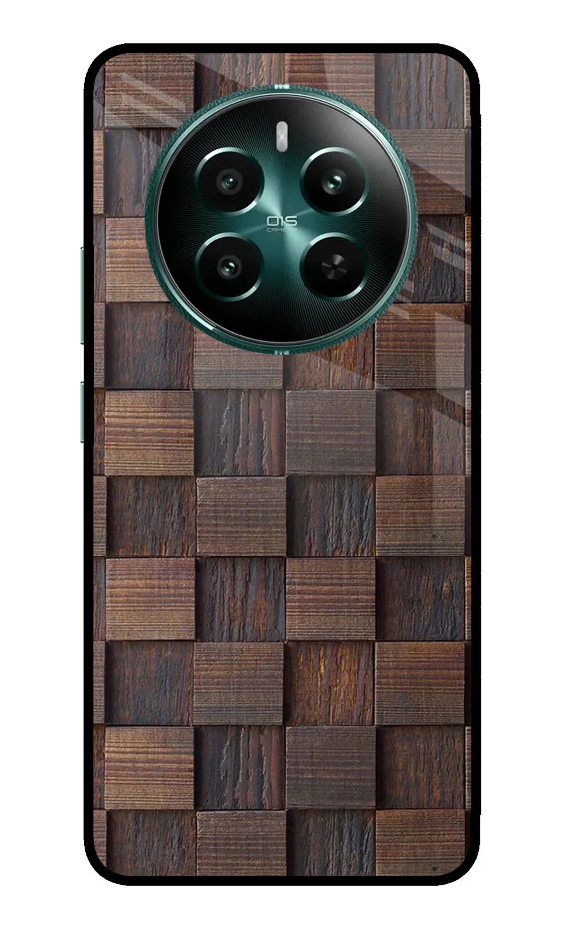 Wooden Cube Design Realme 12+ 5G Glass Case