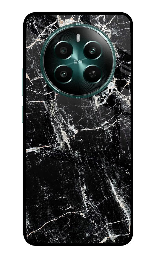 Black Marble Texture Realme 12+ 5G Glass Case