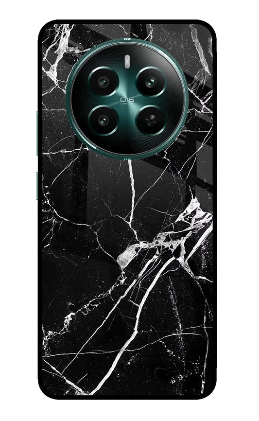 Black Marble Pattern Realme 12+ 5G Glass Case