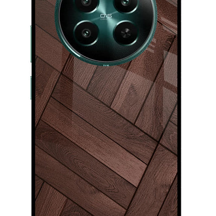 Wooden Texture Design Realme 12+ 5G Glass Case Back Cover by Casekaro