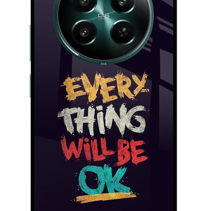Everything Will Be Ok Realme 12+ 5G Glass Case Back Cover by Casekaro