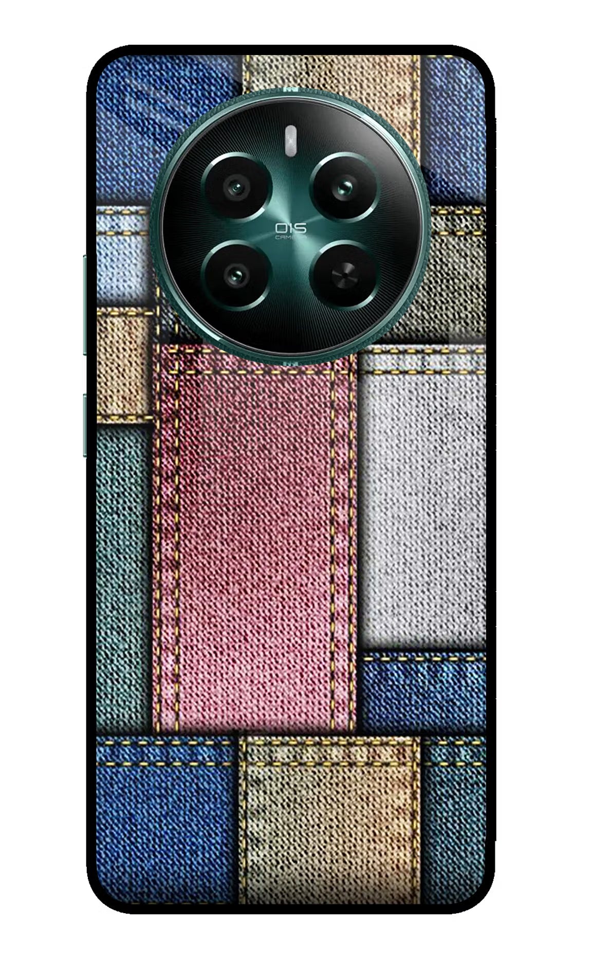 Multicolor Jeans Realme 12+ 5G Glass Case Back Cover by Casekaro