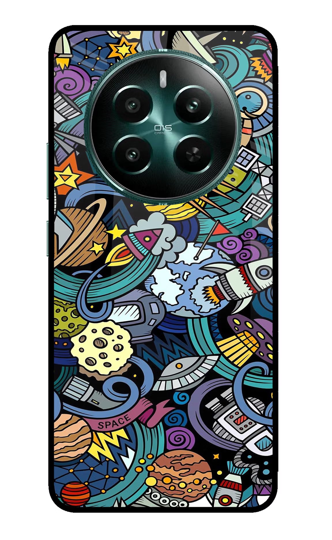 Space Abstract Realme 12+ 5G Glass Case Back Cover by Casekaro