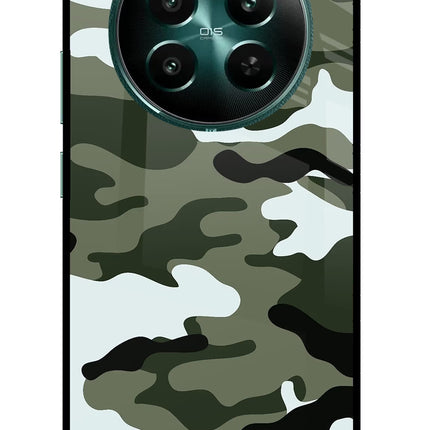 Camouflage Realme 12+ 5G Glass Case Back Cover by Casekaro