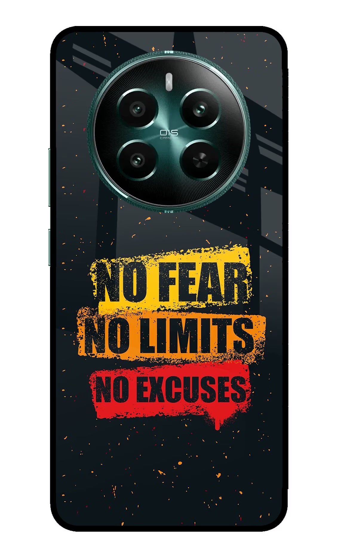 No Fear No Limits No Excuse Realme 12+ 5G Glass Case Back Cover by Casekaro