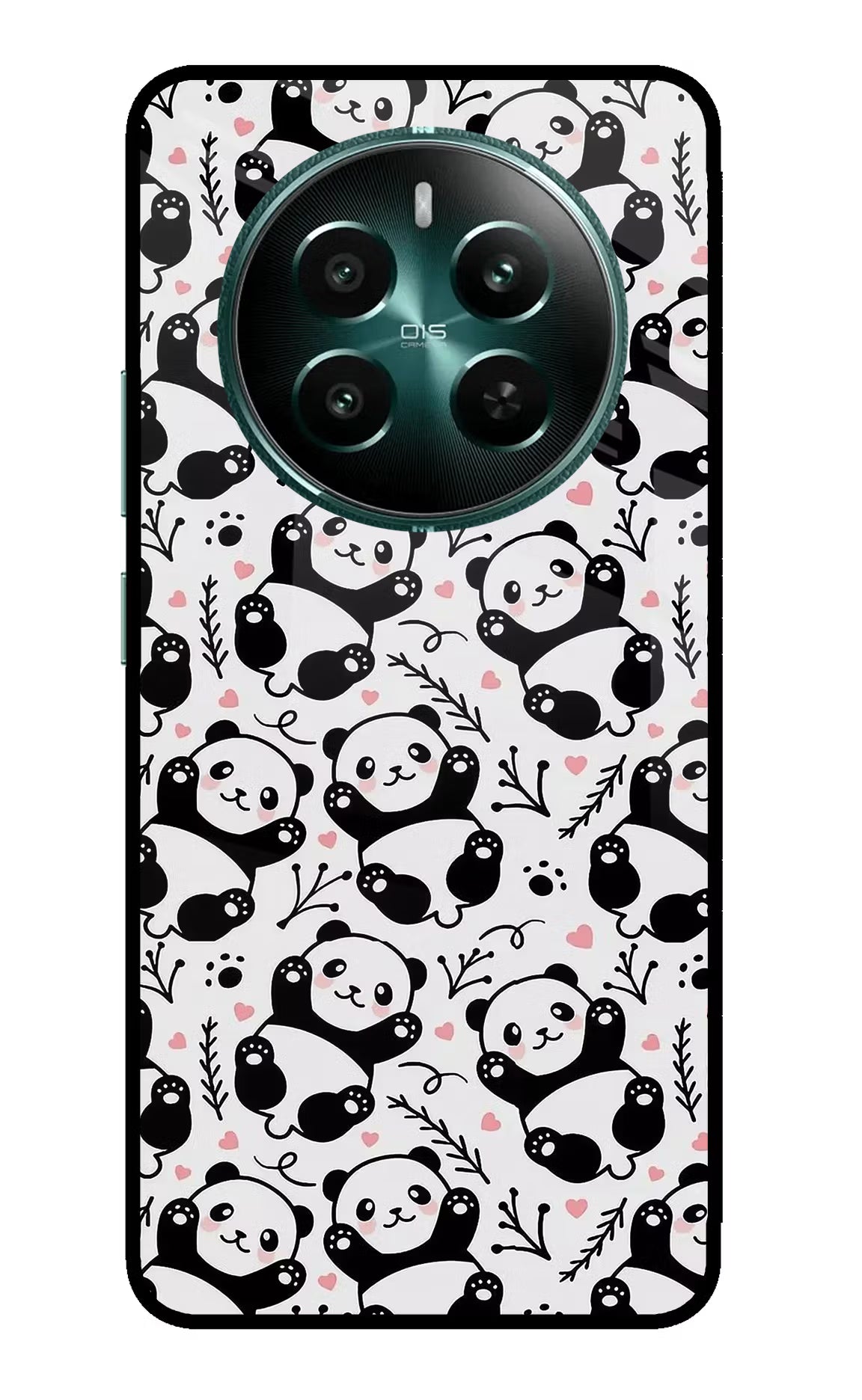 Cute Panda Realme 12+ 5G Glass Case Back Cover by Casekaro