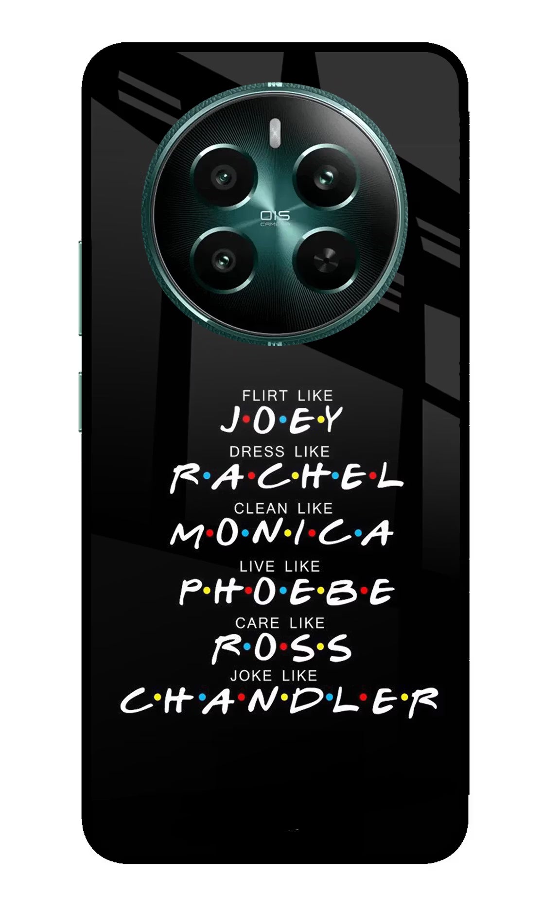 FRIENDS Character Realme 12+ 5G Glass Case Back Cover by Casekaro
