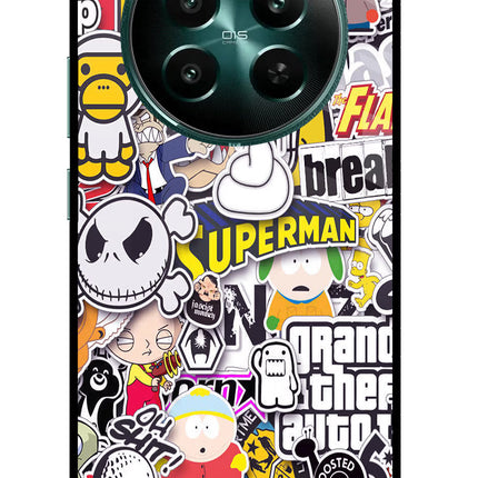 Sticker Bomb Realme 12+ 5G Glass Case
