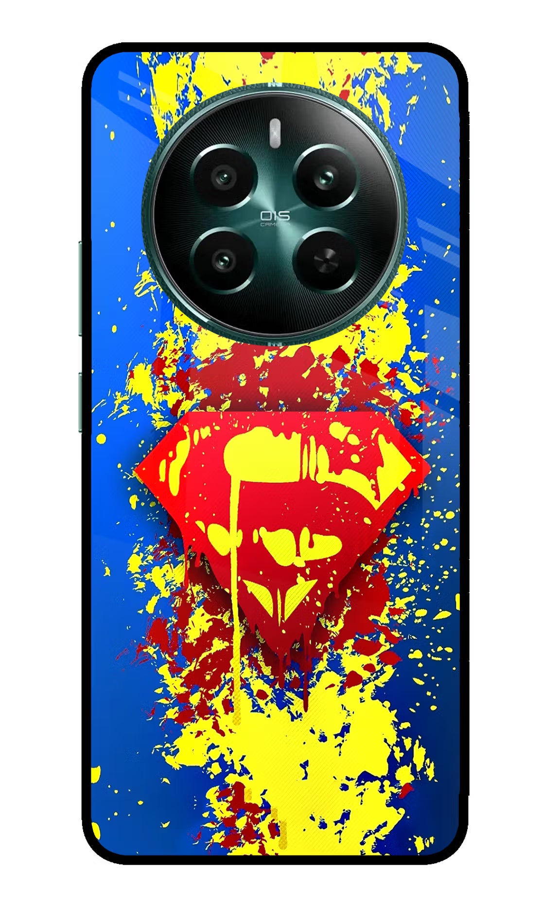 Superman logo Realme 12+ 5G Glass Case Back Cover by Casekaro