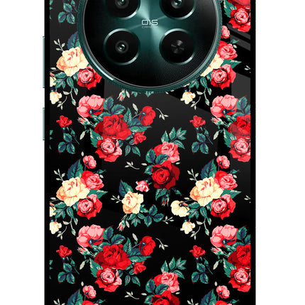 Rose Pattern Realme 12+ 5G Glass Case