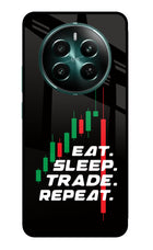 Eat Sleep Trade Repeat Realme 12+ 5G Glass Case