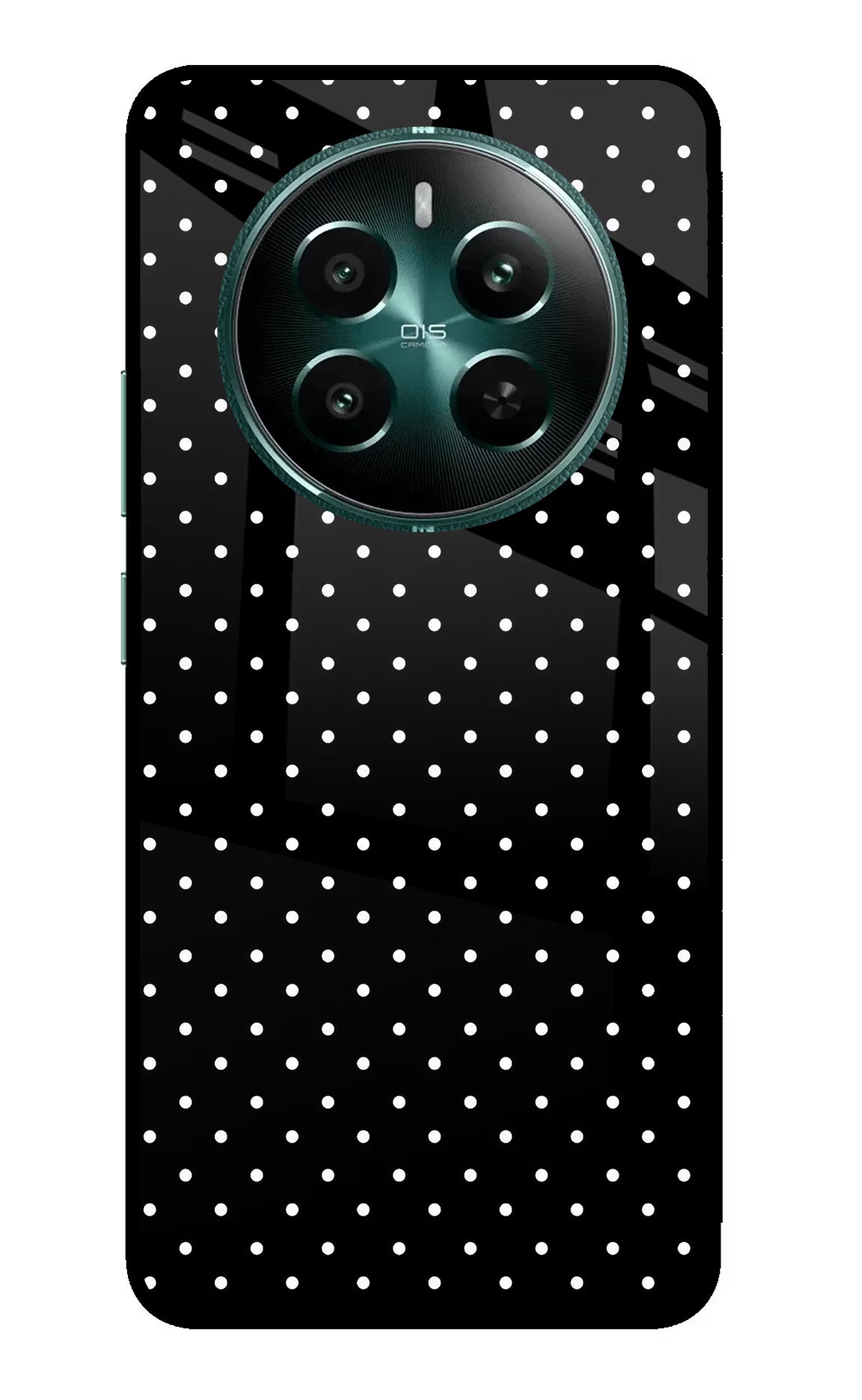 White Dots Realme 12+ 5G Glass Case Back Cover by Casekaro