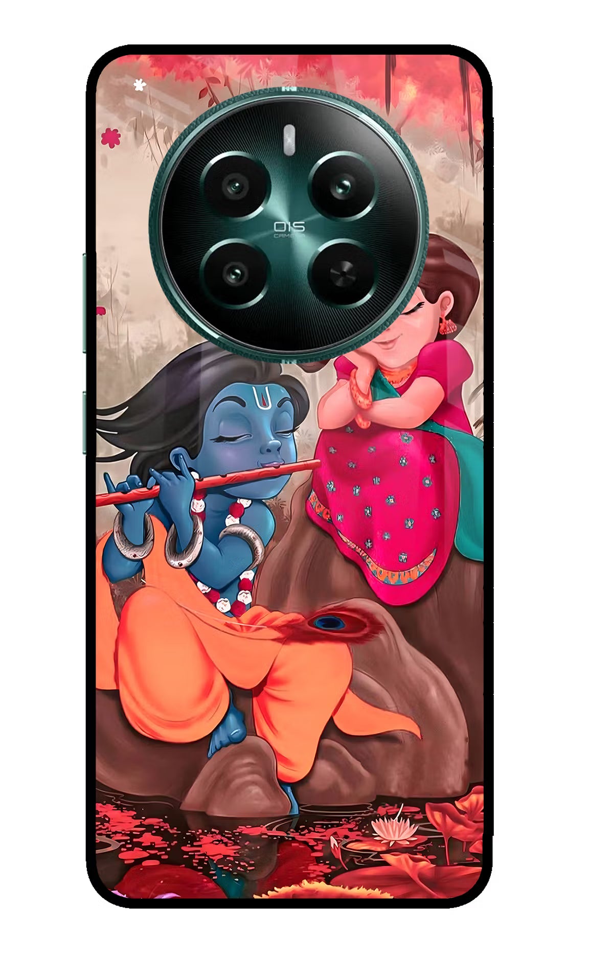 Radhe Krishna Realme 12+ 5G Glass Case Back Cover by Casekaro