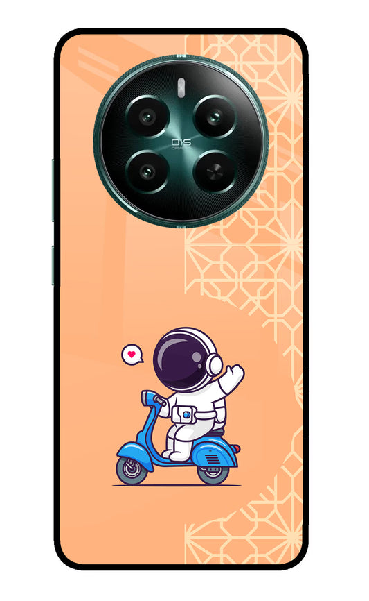 Cute Astronaut Riding Realme 12+ 5G Glass Case