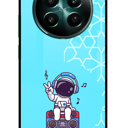 Cute Astronaut Chilling Realme 12+ 5G Glass Case