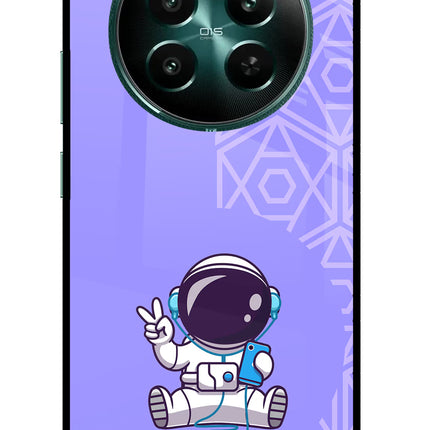 Cute Astronaut Chilling Realme 12+ 5G Glass Case