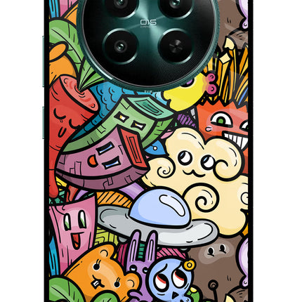 Veggie Doodle Realme 12+ 5G Glass Case